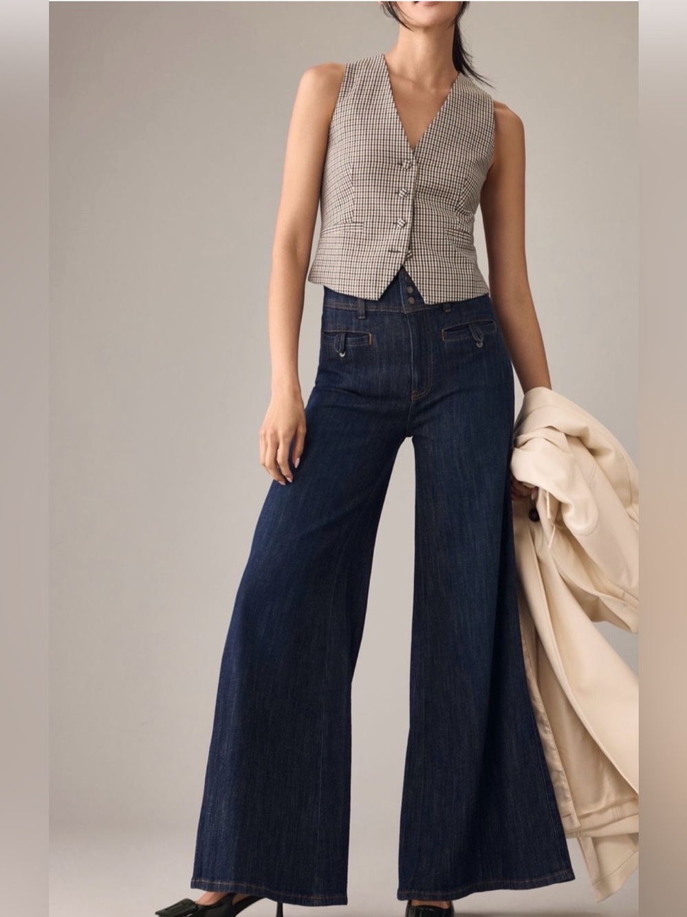 NWOT ee:some Ultra Wide Leg dark denim Jeans sz Medium